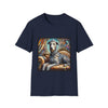Irish Wolfhound Diamond Diva Swirl design dog lover unisex t-shirt in navy