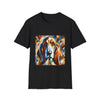 Basset Hound Bold Swirl design dog lover unisex t-shirt in black