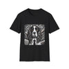 English Springer Spaniel B&W Bold Eyes design dog lover unisex t-shirt in black