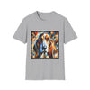 Basset Hound Bold Swirl design dog lover unisex t-shirt in sport grey