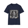 English Springer Spaniel B&W Bold Eyes design dog lover unisex t-shirt in navy
