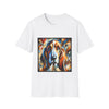 Basset Hound Bold Swirl design dog lover unisex t-shirt in white