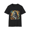 Dire Wolf Sun Swirl design dog lover unisex t-shirt in black