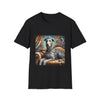 Irish Wolfhound Diamond Diva Swirl design dog lover unisex t-shirt in black