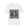 English Springer Spaniel B&W Bold Eyes design dog lover unisex t-shirt in white