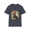 Yorkshire Terrier Green Camo Cutie design dog lover unisex t-shirt in heather navy