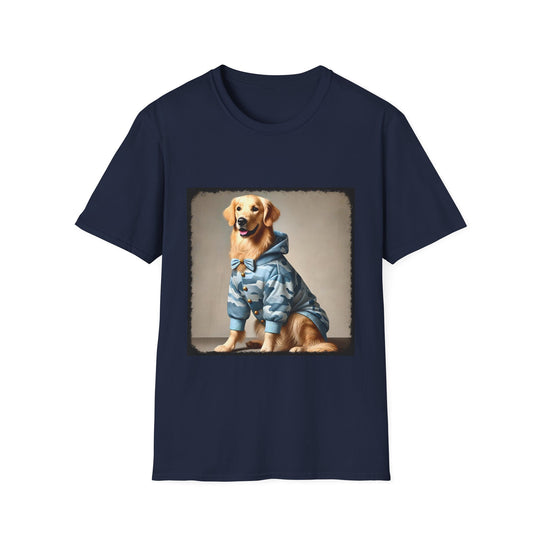 Golden Retriever Blue Camo Cutie design dog lover unisex t-shirt in navy