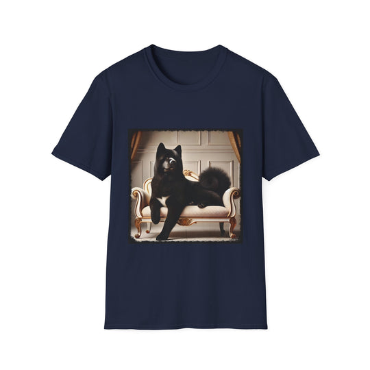Akita High Society design dog lover unisex t-shirt in navy