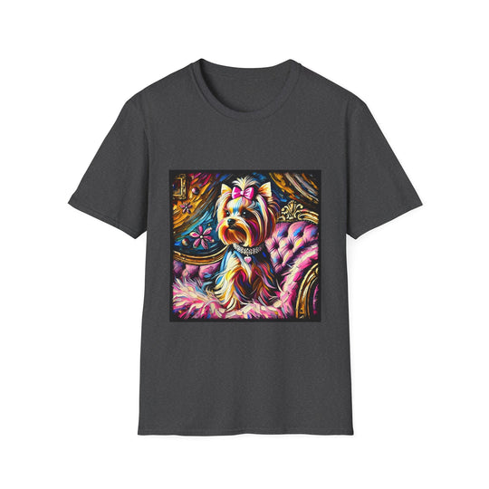 Yorkshire Terrier Pink Classic design dog lover unisex t-shirt in dark heather