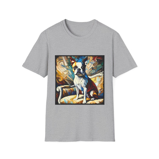 Boston Terrier Warm Classic design dog lover unisex t-shirt in sport grey