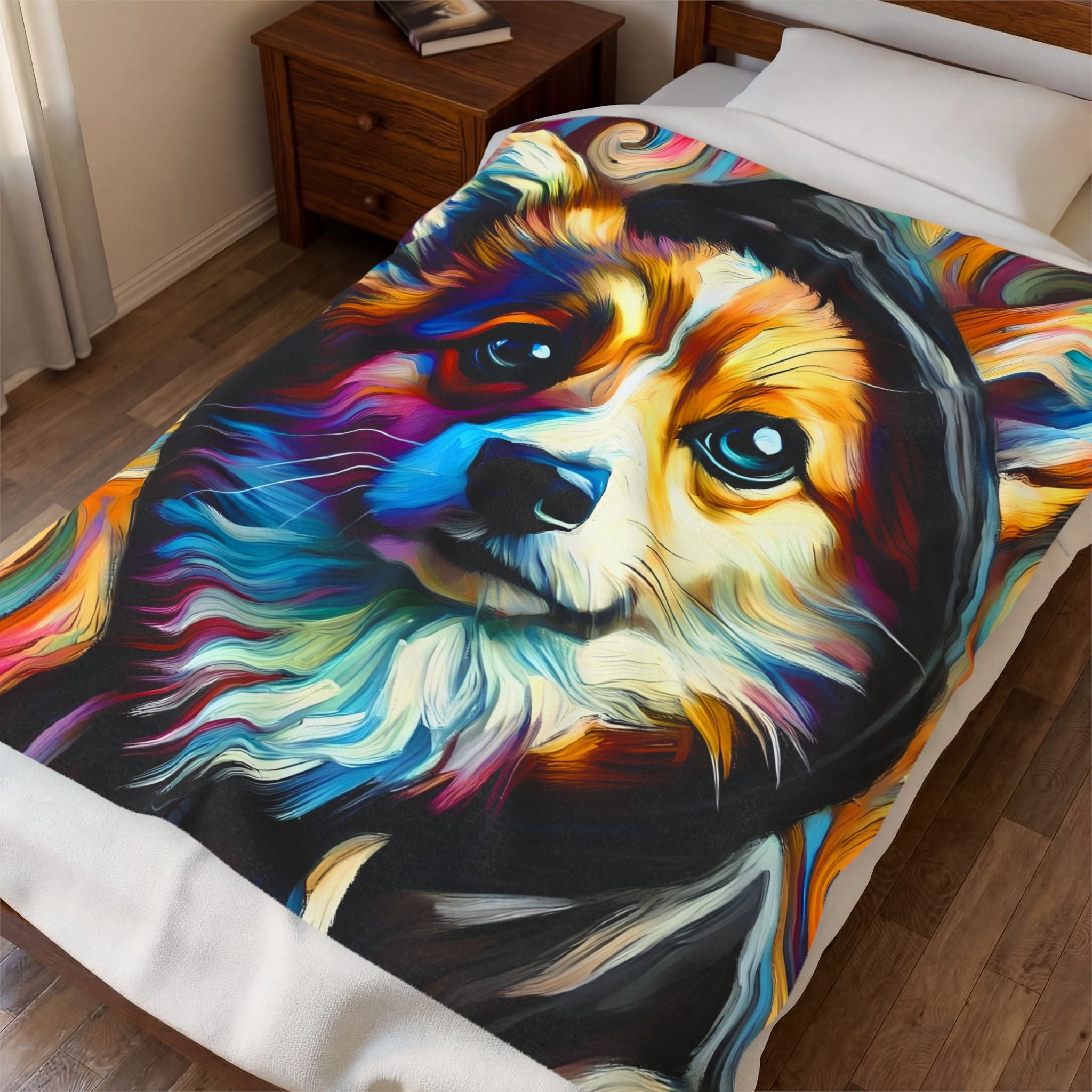 Pembroke Welsh Corgi Blanket Relaxed Swirl Dog Lover Gift velveteen plush blanket