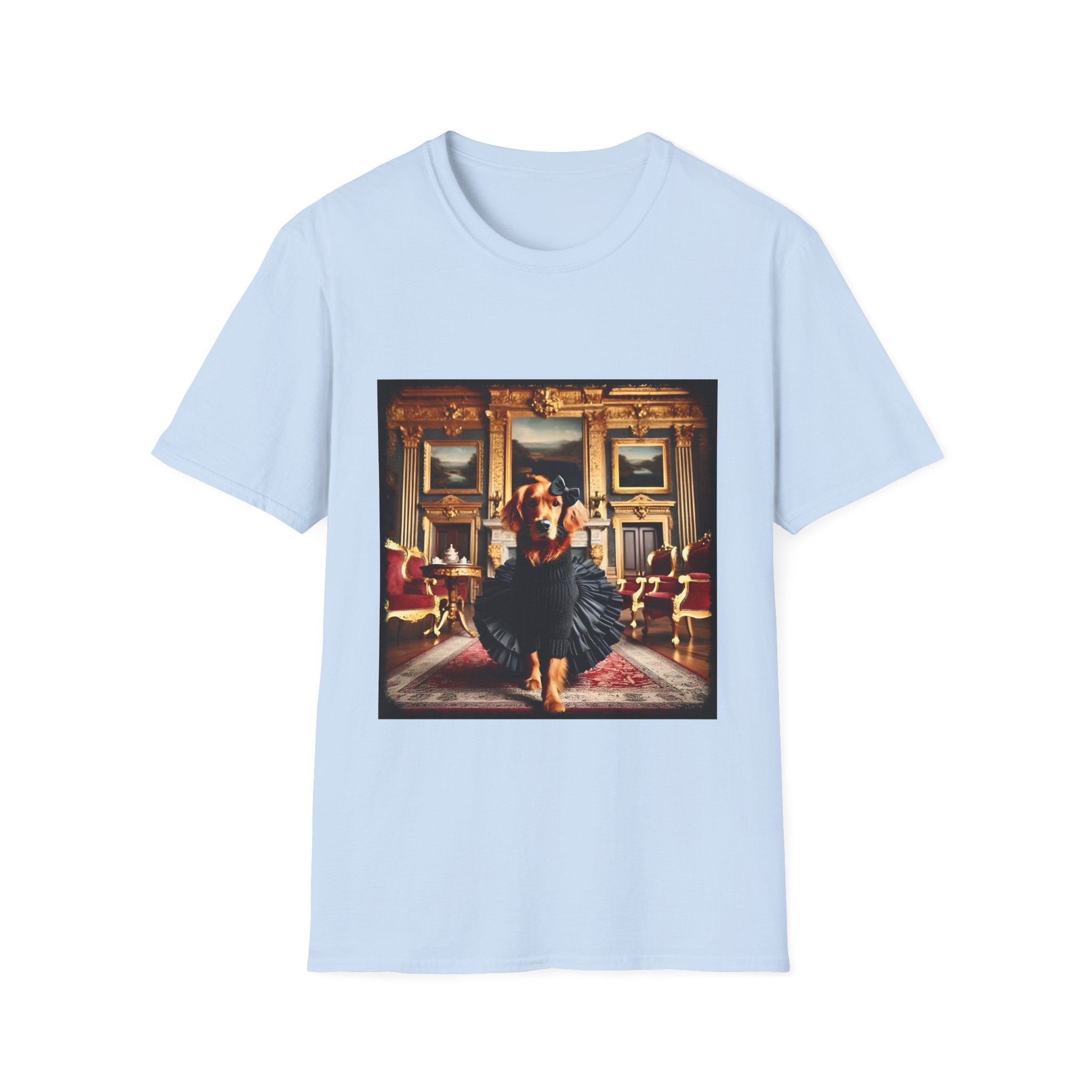 Golden Retriever Golden Runway design dog lover unisex t-shirt in light blue