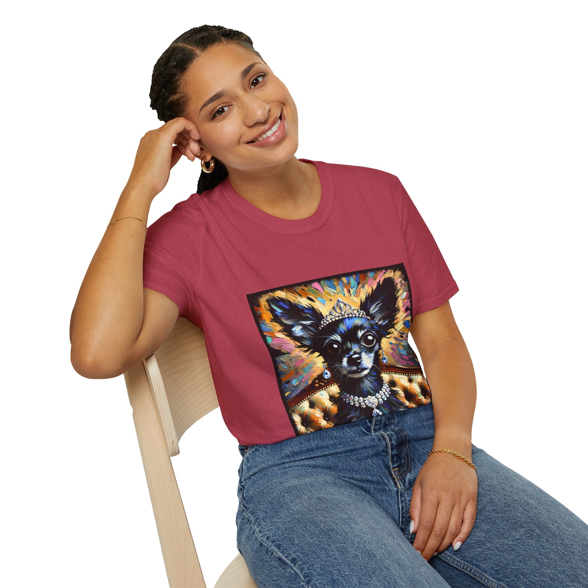 Chihuahua Diamond Earring Classic | Unisex Dog T-Shirt