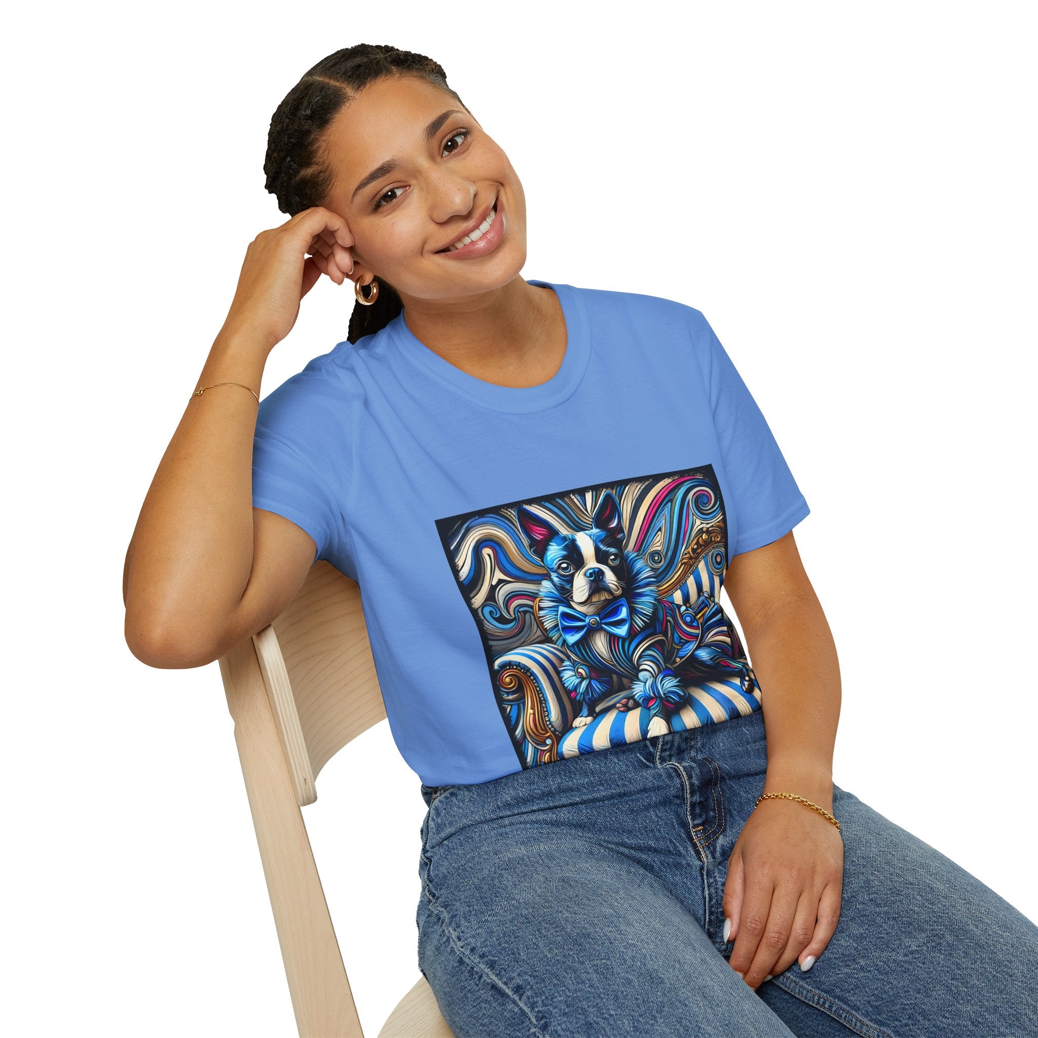 Boston Terrier Blue Rocker | Unisex Dog T-Shirt