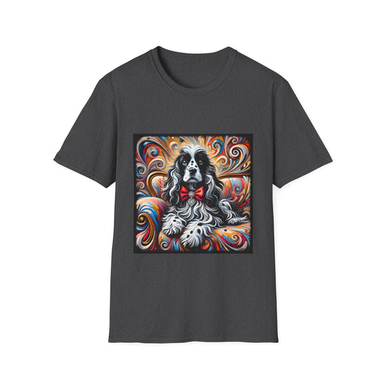 Cocker Spaniel Dream Swirl design dog lover unisex t-shirt in dark heather