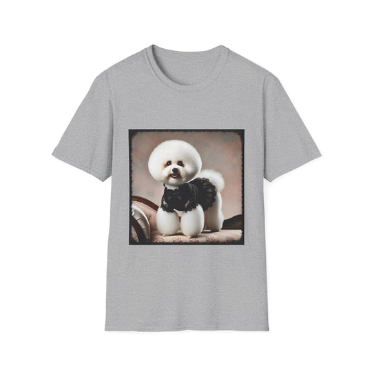 Bichon Frise Lace Darling design dog lover unisex t-shirt in sport grey