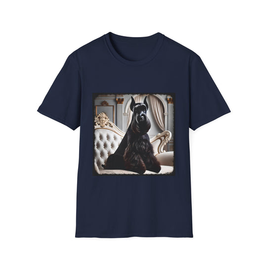 Schnauzer Posh Pose design dog lover unisex t-shirt in navy