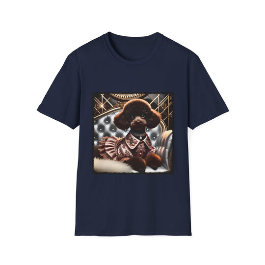 Poodle Mini Fashion Icon design dog lover unisex t-shirt in navy