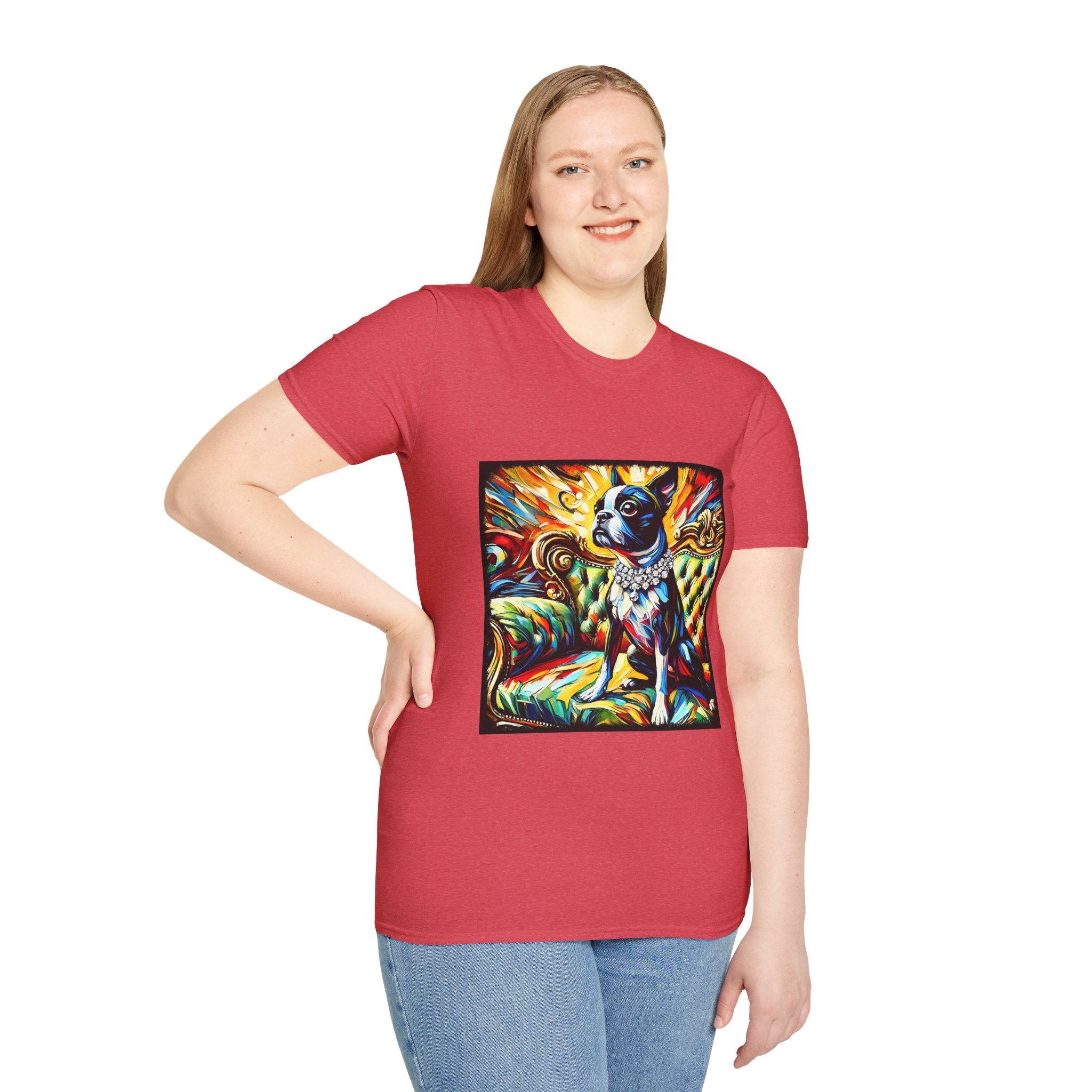 Boston Terrier Sunburst Swirl | Unisex Dog T-Shirt