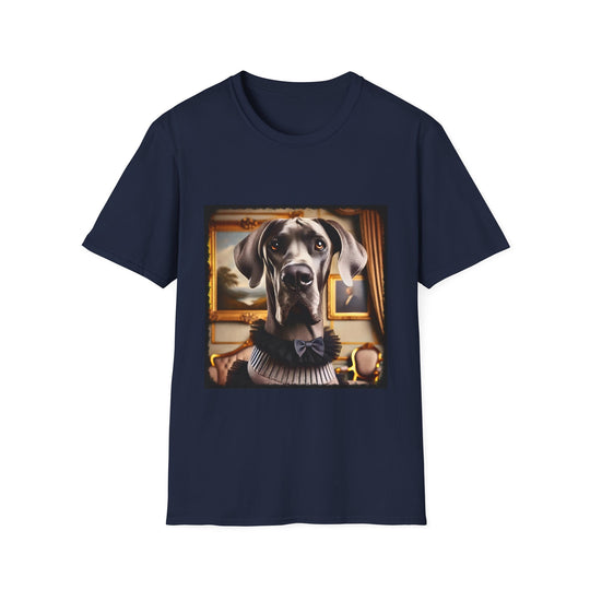 Great Dane Luxe Belle design dog lover unisex t-shirt in navy