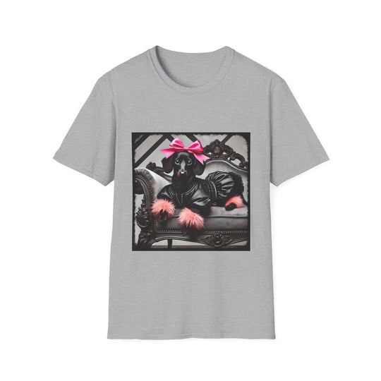 Dachshund Fashion Star design dog lover unisex t-shirt in sport grey