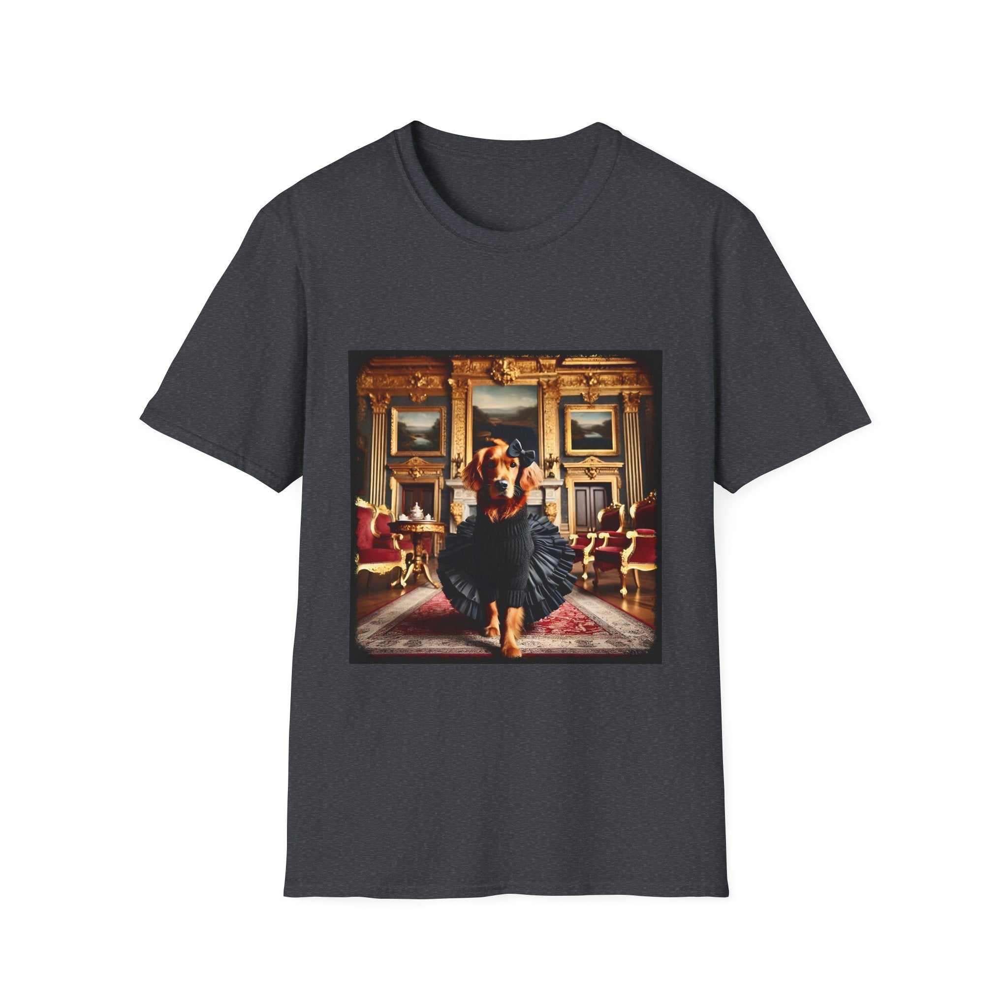 Golden Retriever Golden Runway design dog lover unisex t-shirt in dark heather grey