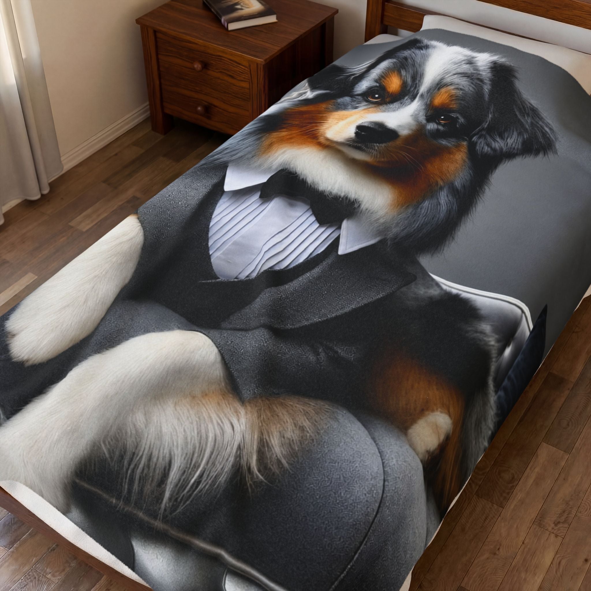 Australian Shepherd Blanket | Black Tie Classic Dog Lover Gift