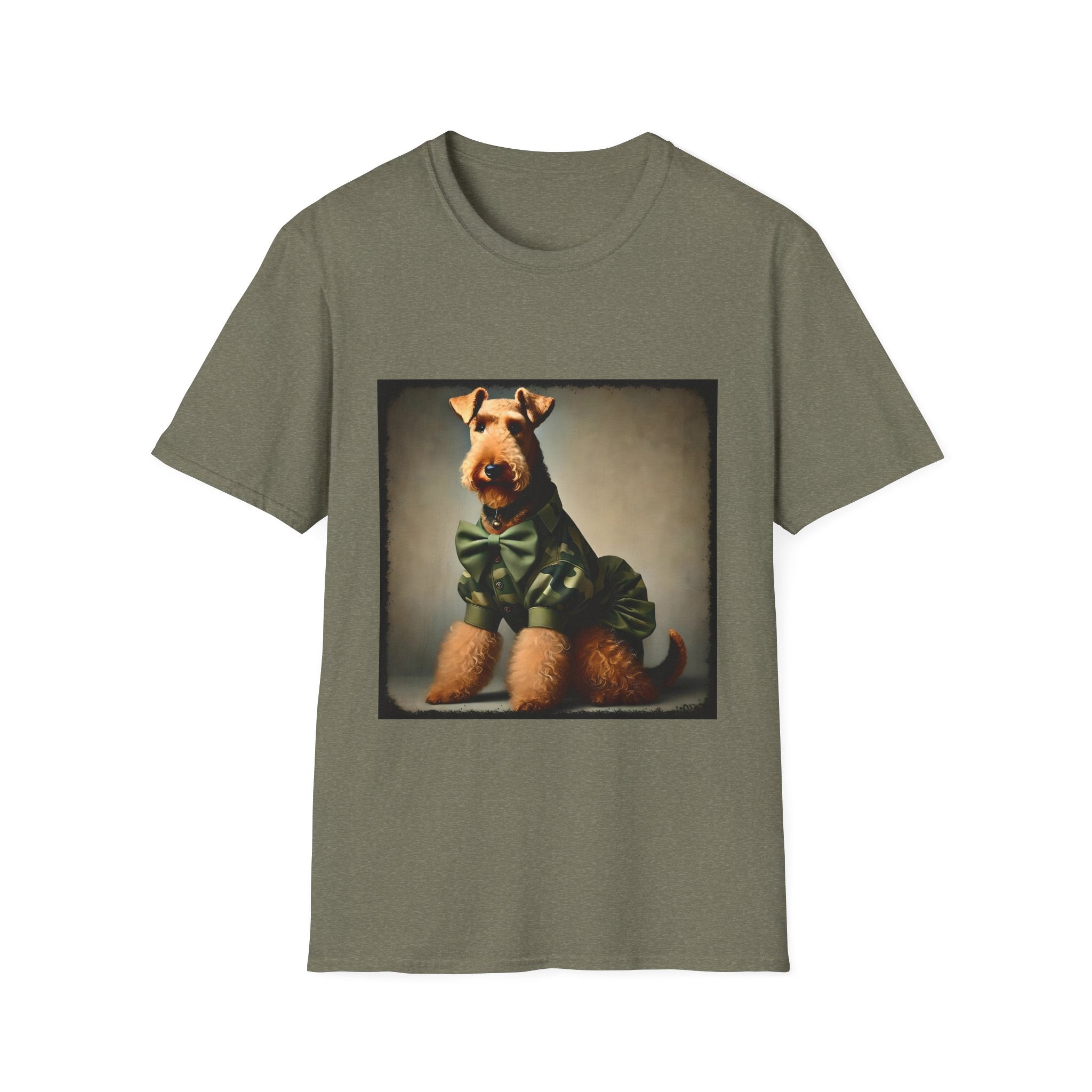 Airedale Terrier Tactical Diva design dog lover unisex t-shirt in heather military green