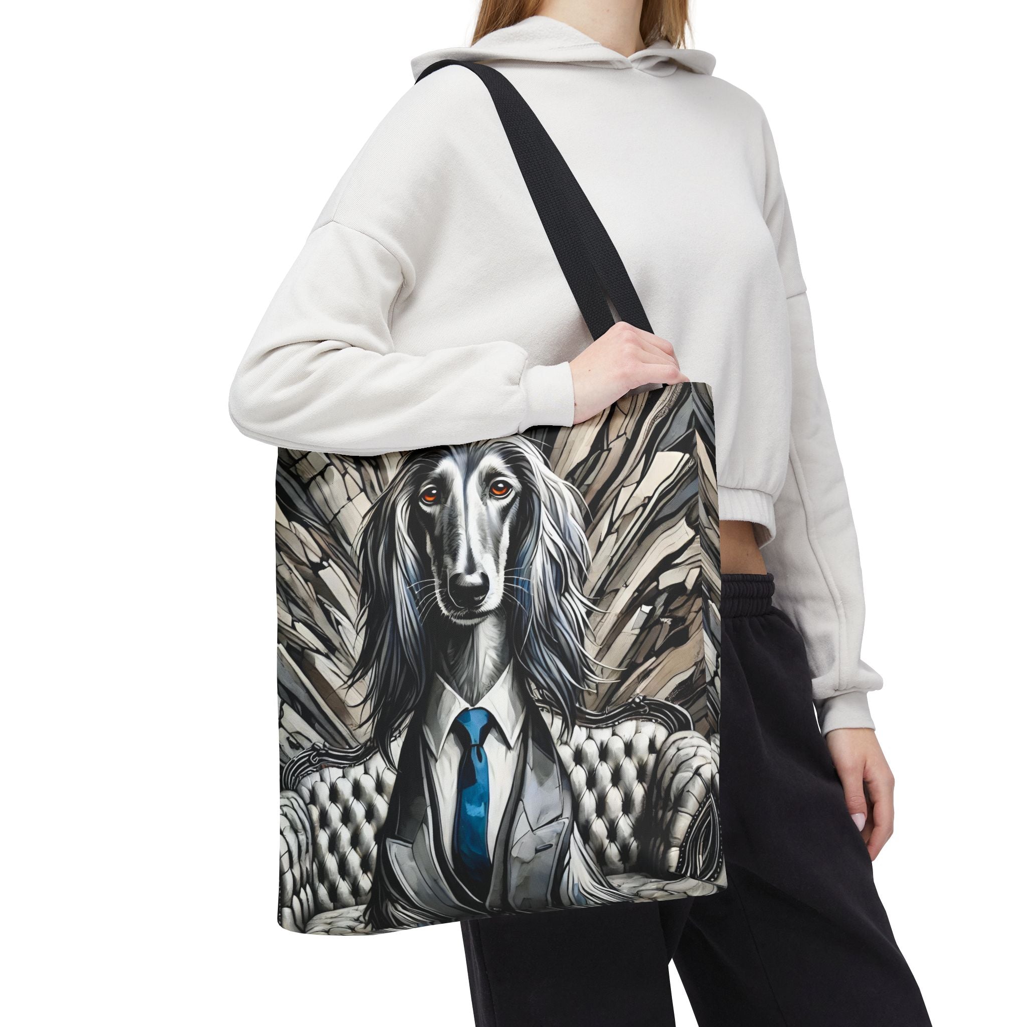 Afghan Hound Tote Bag | B&W Bold Gentleman Dog Lover Gift