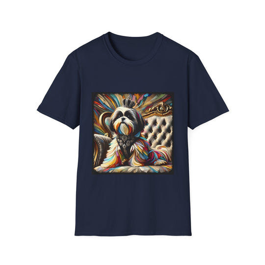 Shih Tzu Diamond Crown Classic design dog lover unisex t-shirt in navy