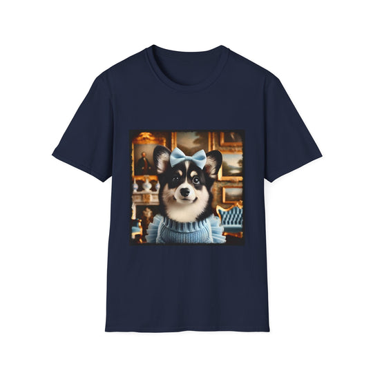 Pembroke Welsh Corgi Luxe Babe design dog lover unisex t-shirt in navy