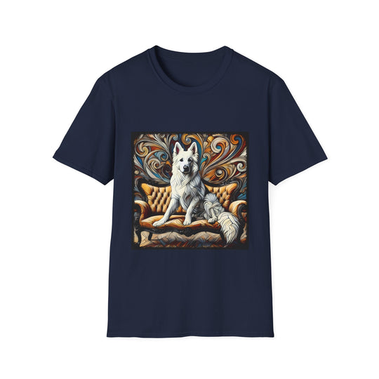 German Shepherd Bold Swirl design dog lover unisex t-shirt in navy