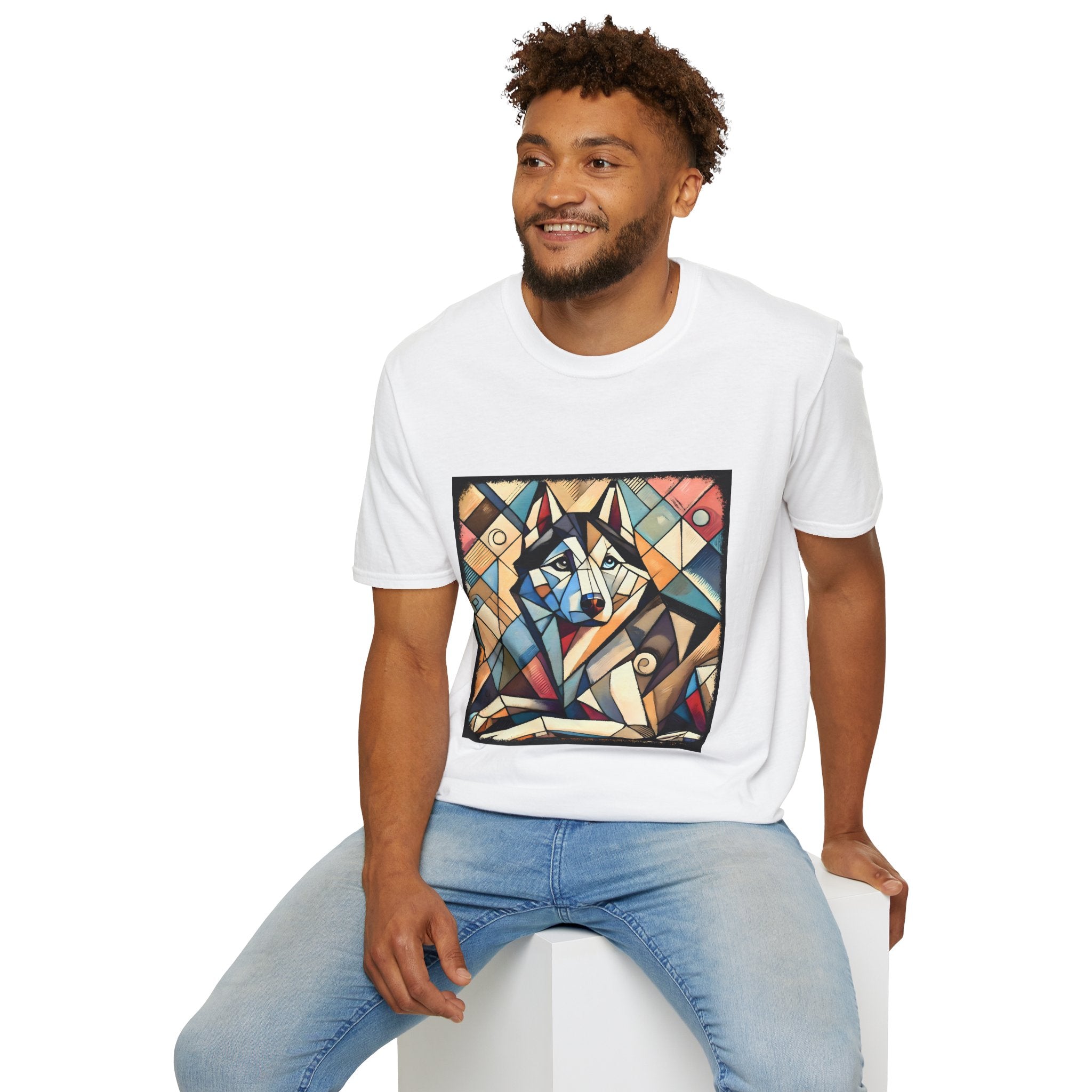 Siberian Husky Glass Geometric | Unisex Dog T-Shirt
