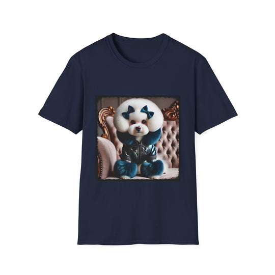 Bichon Frise Posh Pawfluencer design dog lover unisex t-shirt in navy