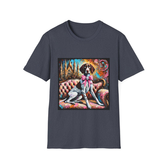 German Shorthaired Pointer Diamond Princess Classic design dog lover unisex t-shirt in heather navy
