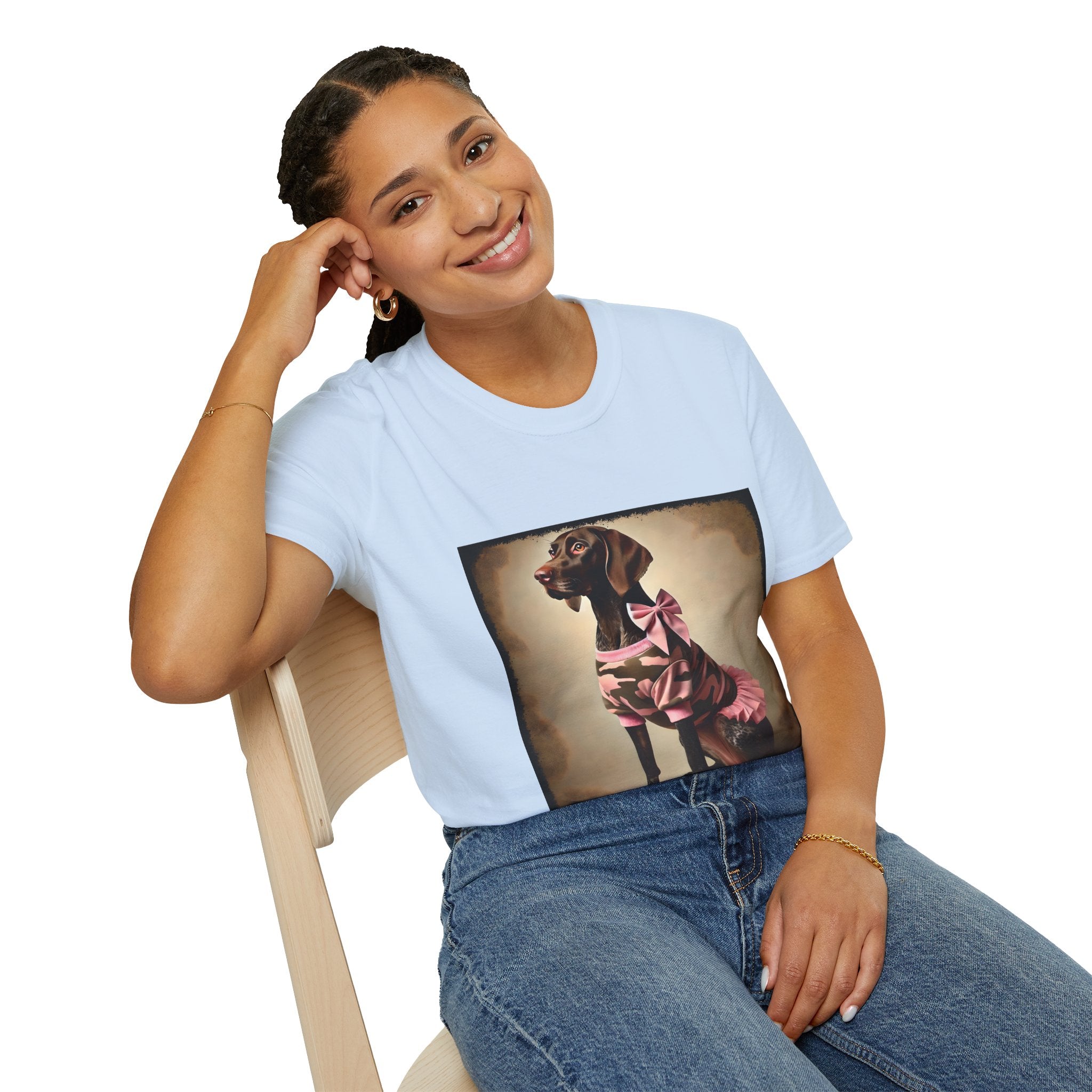 German Shorthaired Pointer Pink Camo Cutie | Unisex Dog T-Shirt