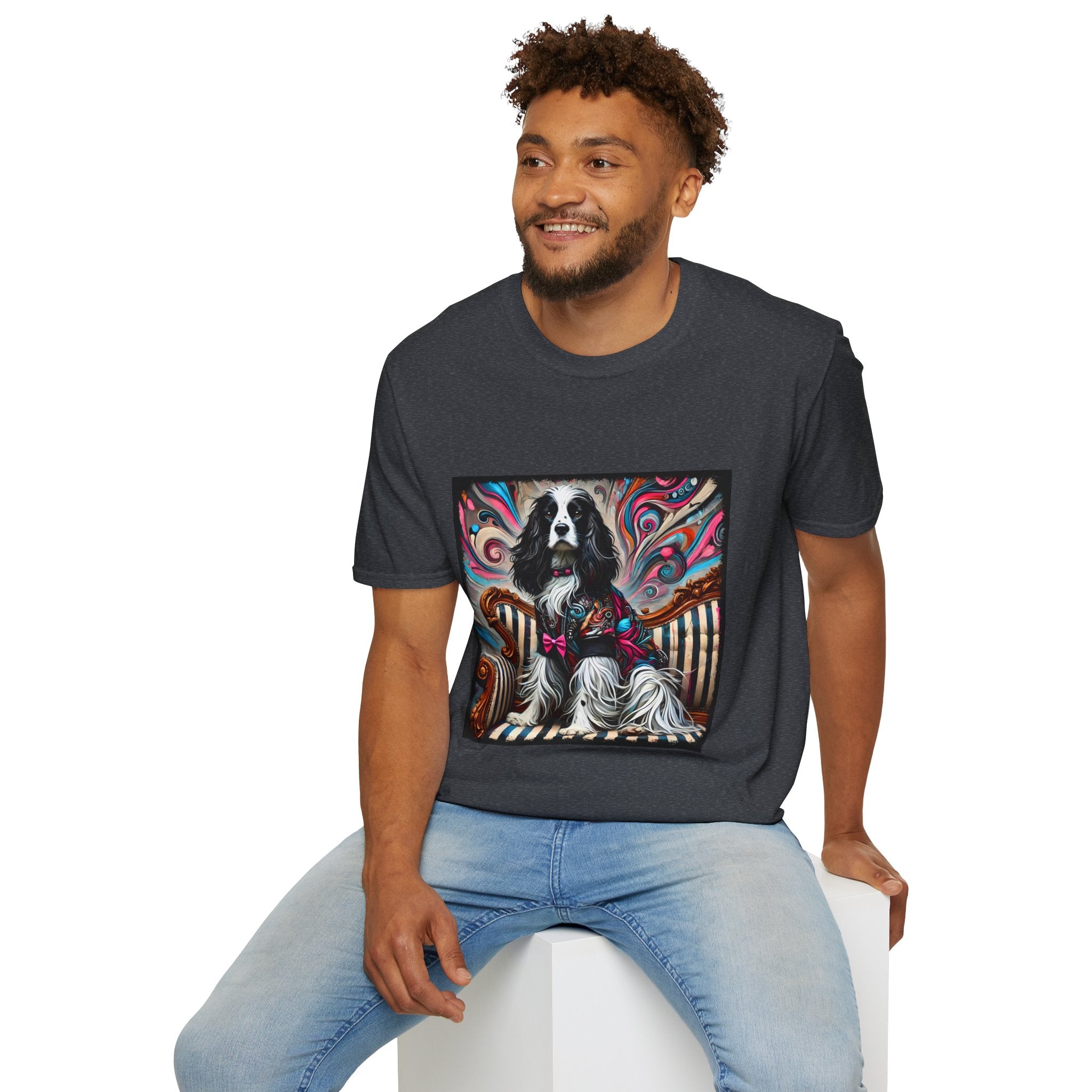 English Springer Spaniel Pink Rocker | Unisex Dog T-Shirt
