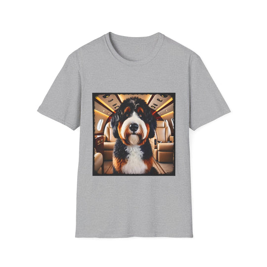 Bernedoodle Luxe Flier design dog lover unisex t-shirt in sport grey