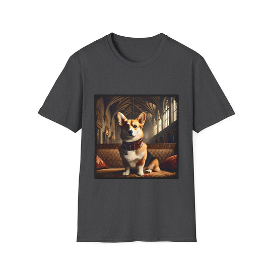 Pembroke Welsh Corgi Dashing Duke design dog lover unisex t-shirt in dark heather