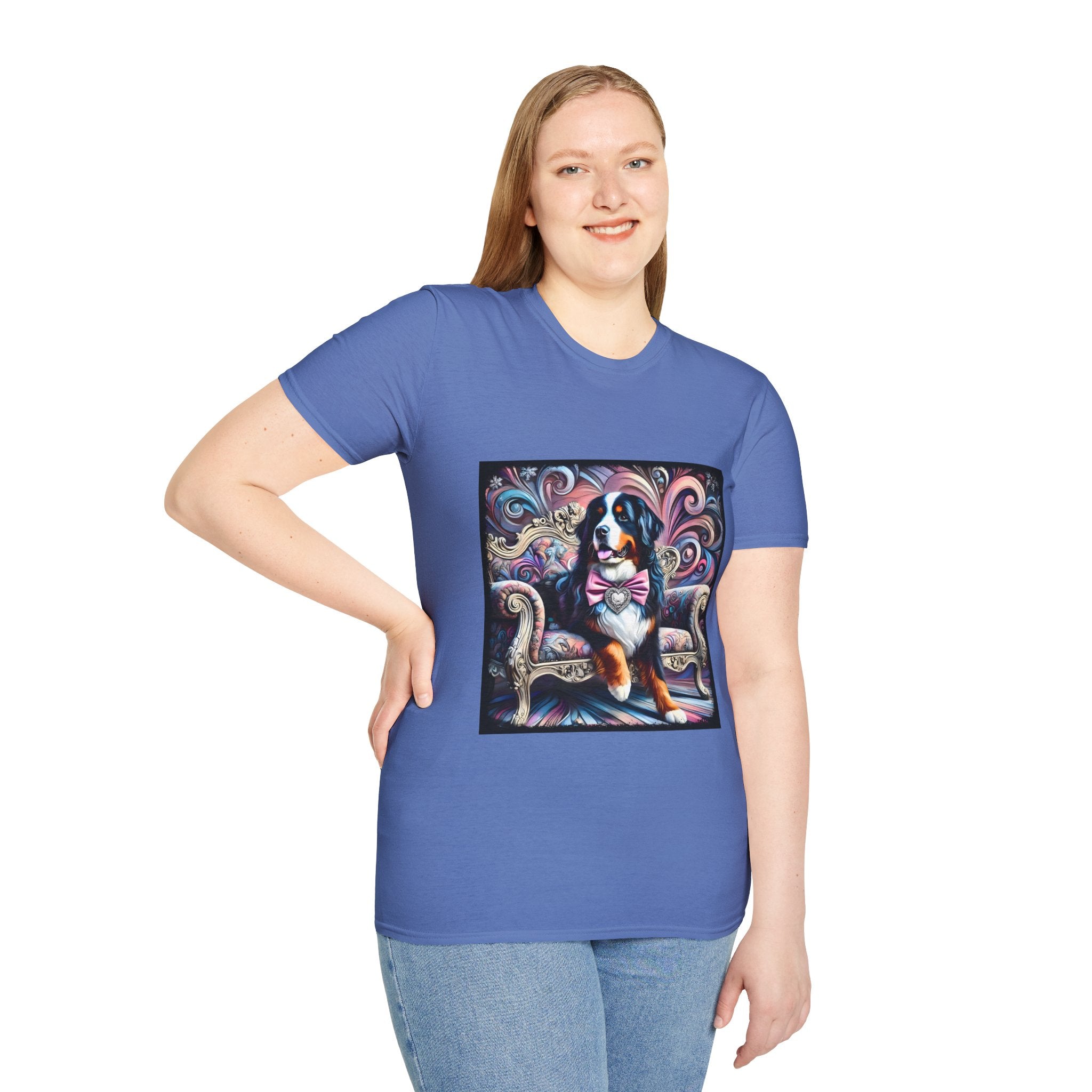Bernese Mountain Dog Purple Diamond Vivid Swirl | Unisex Dog T-Shirt