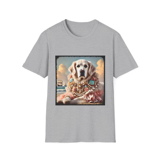 Golden Retriever Beach Beauty design dog lover unisex t-shirt in sport grey