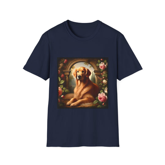 Golden Retriever Rose Classic design dog lover unisex t-shirt in navy