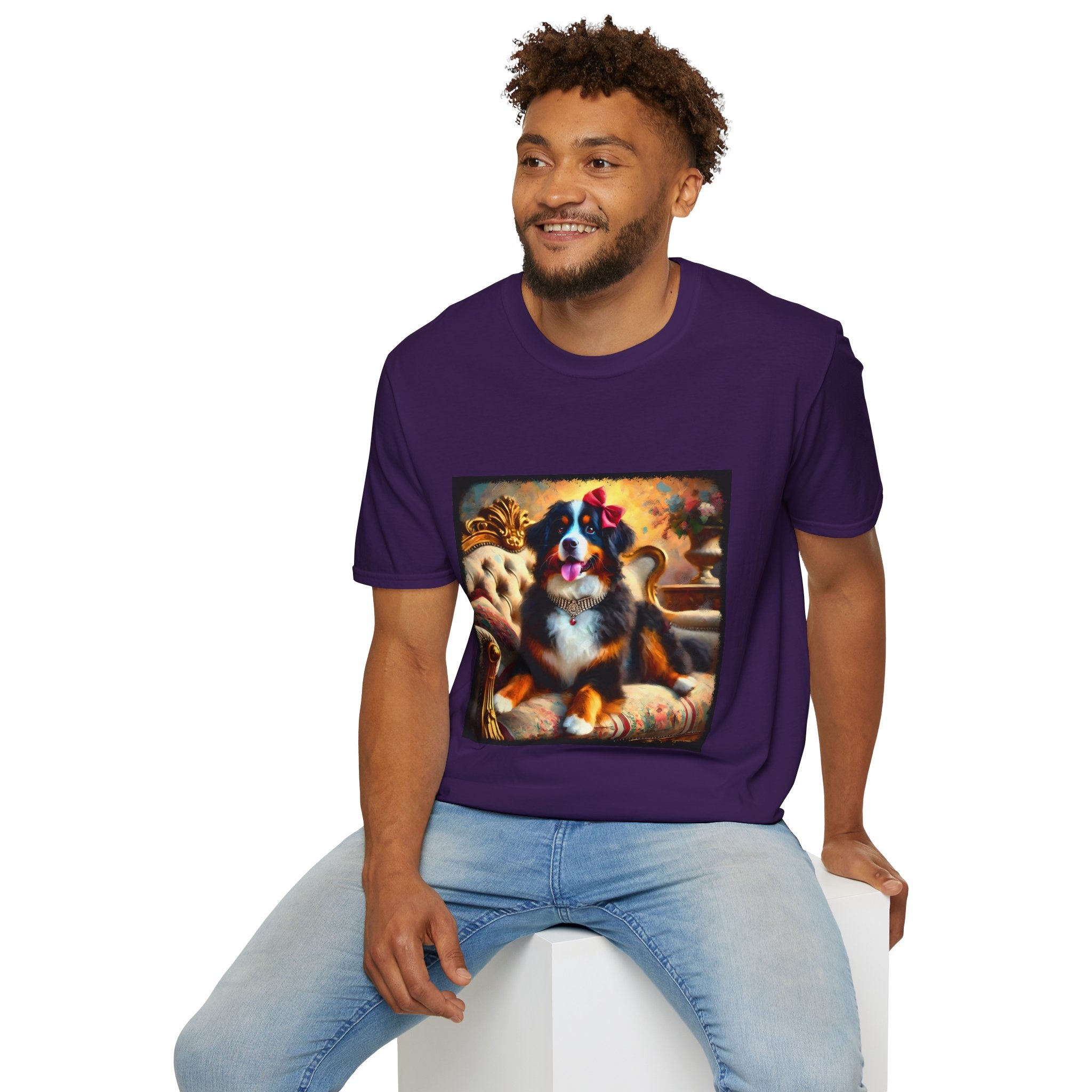 Bernese Mountain Dog Diamond Bow Classic| Unisex Dog T-Shirt
