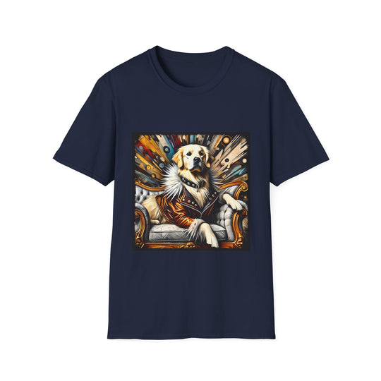 Golden Retriever Gold Rocker design dog lover unisex t-shirt in navy