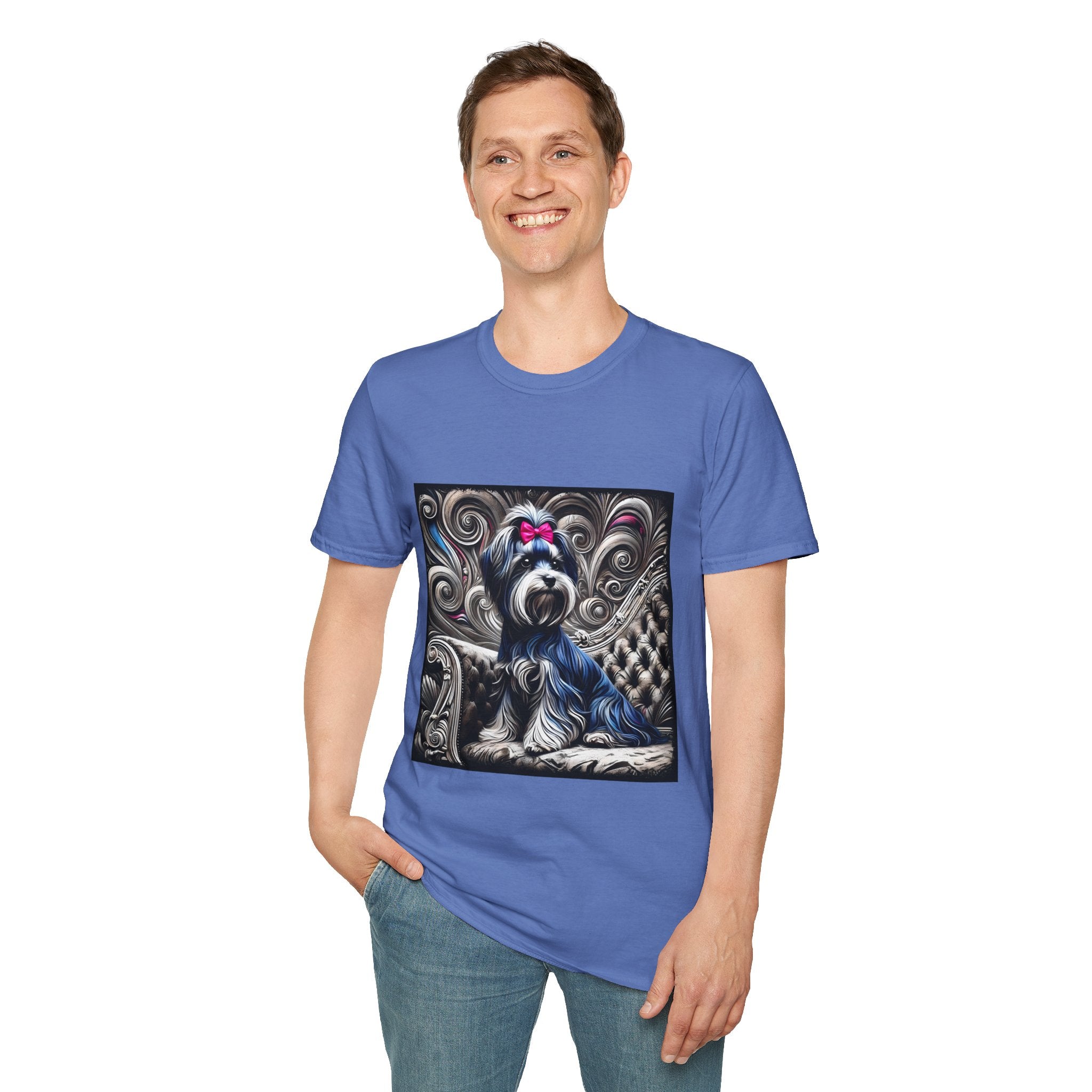 Havanese B&W Pink Bow |  Unisex Dog T-Shirt