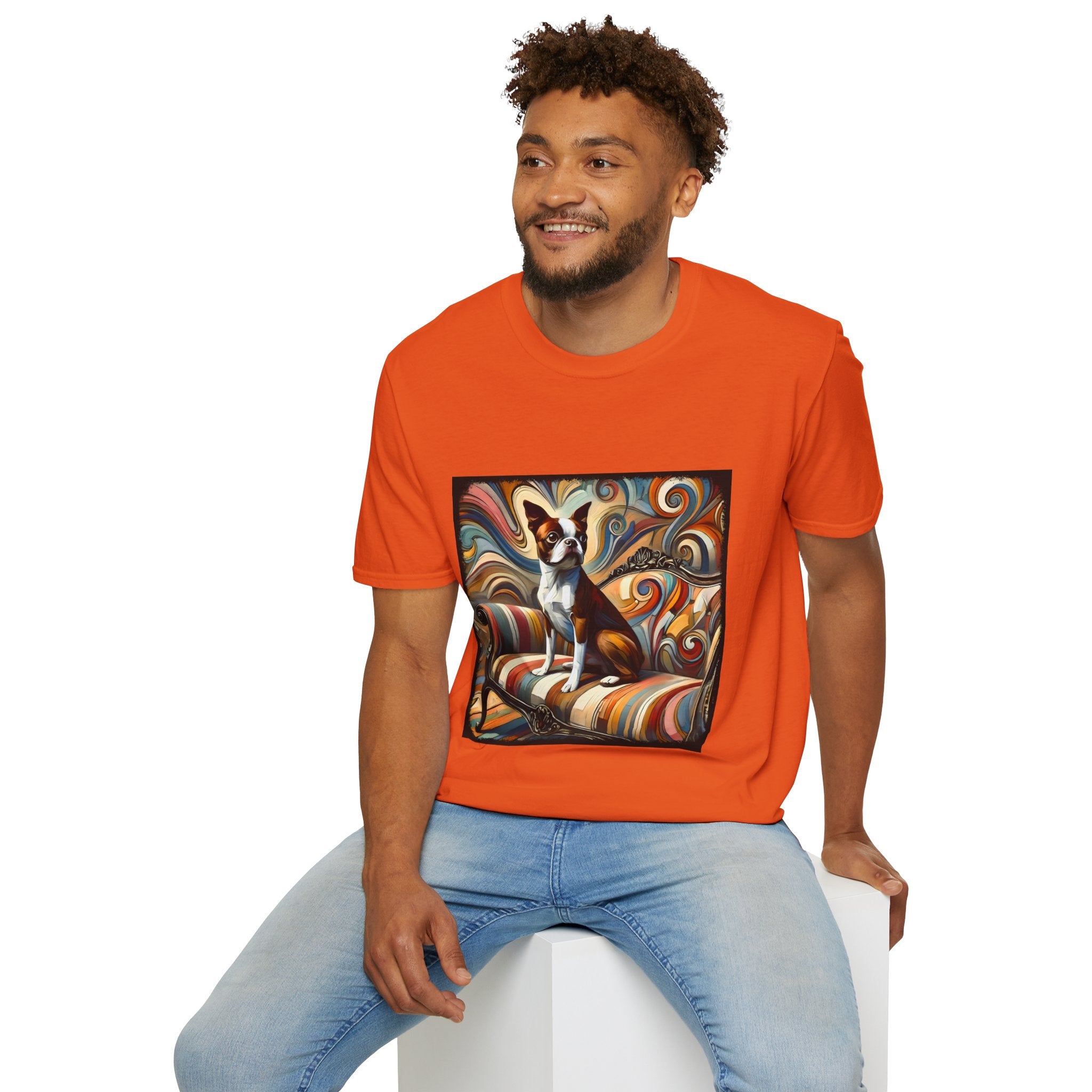 Boston Terrier Warm Swirl | Unisex Dog T-Shirt
