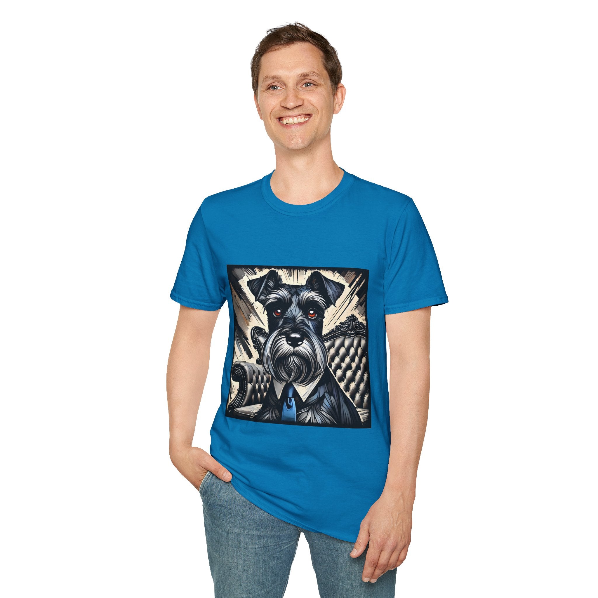 Schnauzer B&W Bold Eyes | Unisex Dog T-Shirt