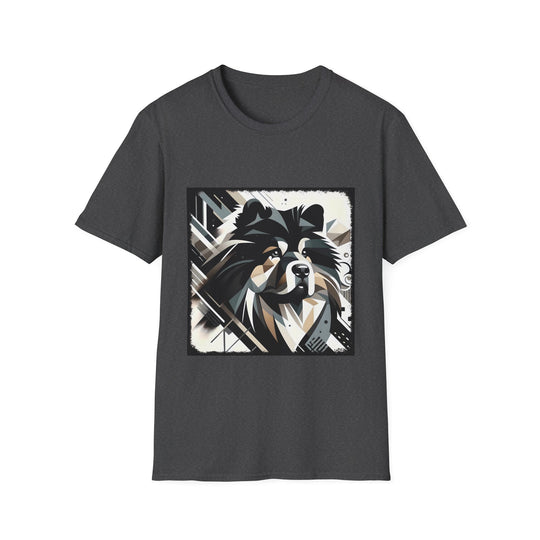 Chow Chow Bold Geometric design dog lover unisex t-shirt in dark heather