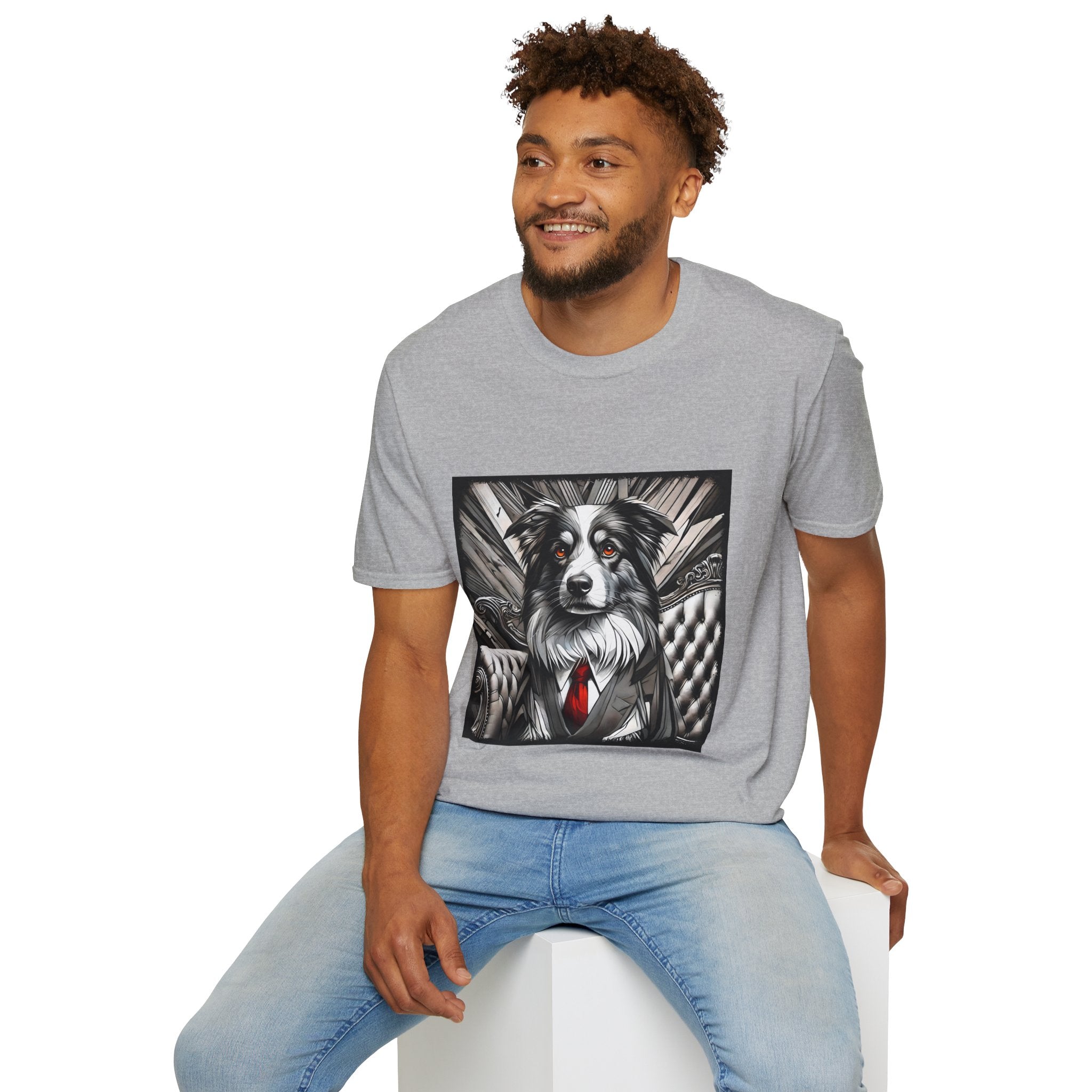 Australian Shepherd B&W Bold Eyes | Unisex Dog T-Shirt