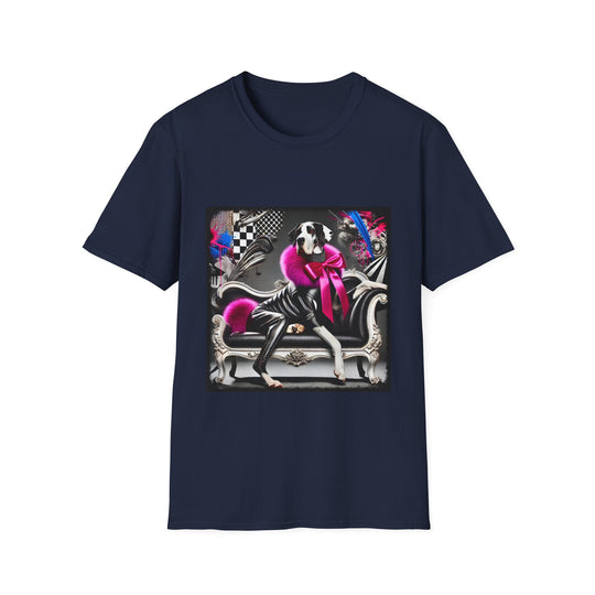 Great Dane Rock Chic design dog lover unisex t-shirt in navy